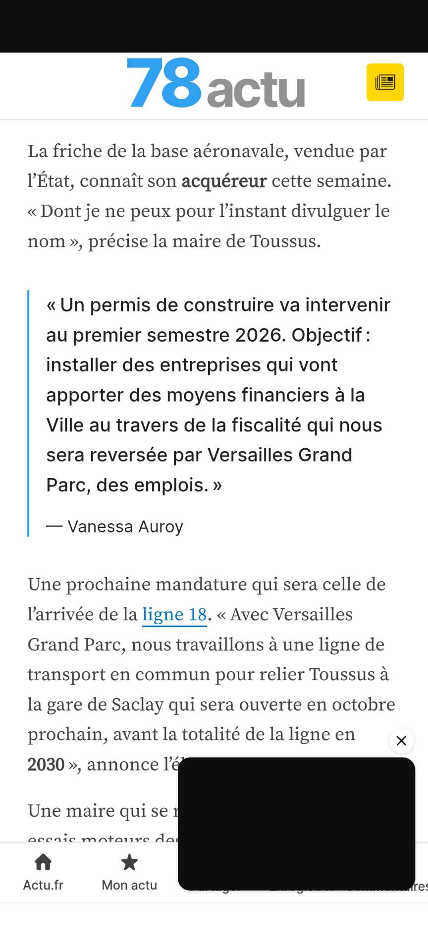 Extrait d'un article paru dans 78Actu pendant la campagne